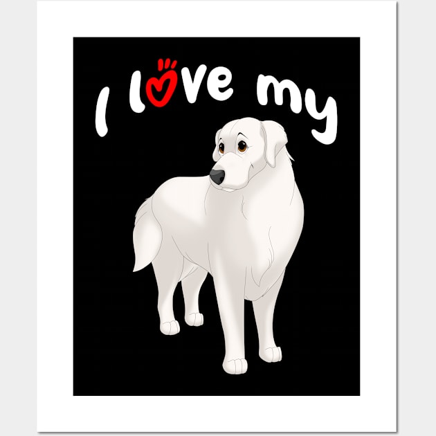 I Love My Great Pyrenees Dog Wall Art by millersye